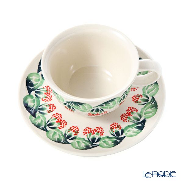 ポーリッシュポタリー（ポーランド陶器） ボレスワヴィエツ ティーカップ＆ソーサー 220ml／16cm 775／836／D-1170