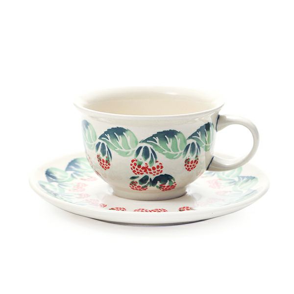 ポーリッシュポタリー（ポーランド陶器） ボレスワヴィエツ ティーカップ＆ソーサー 220ml／16cm 775／836／D-1170