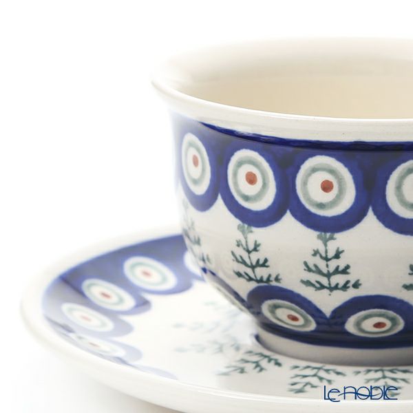 ポーリッシュポタリー（ポーランド陶器） ボレスワヴィエツ ティーカップ＆ソーサー 220ml／16cm XMAS／クリスマス（もみの木）775／836／D-312