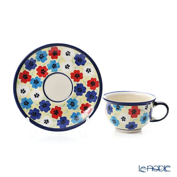 ポーリッシュポタリー（ポーランド陶器） ボレスワヴィエツ ティーカップ＆ソーサー 220ml／16cm 775／836／DU-220