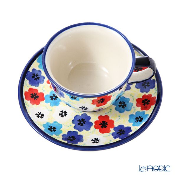 ポーリッシュポタリー（ポーランド陶器） ボレスワヴィエツ ティーカップ＆ソーサー 220ml／16cm 775／836／DU-220