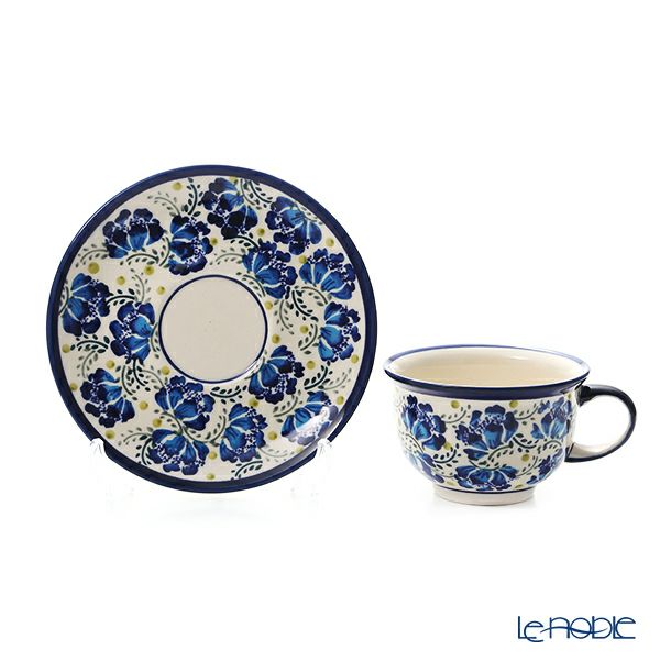 ポーリッシュポタリー（ポーランド陶器） ボレスワヴィエツ ティーカップ＆ソーサー 220ml／16cm 775／836／DU-228