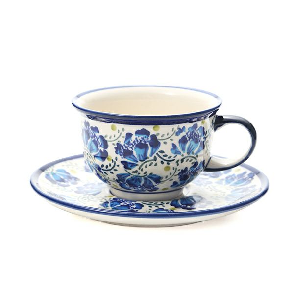 ポーリッシュポタリー（ポーランド陶器） ボレスワヴィエツ ティーカップ＆ソーサー 220ml／16cm 775／836／DU-228