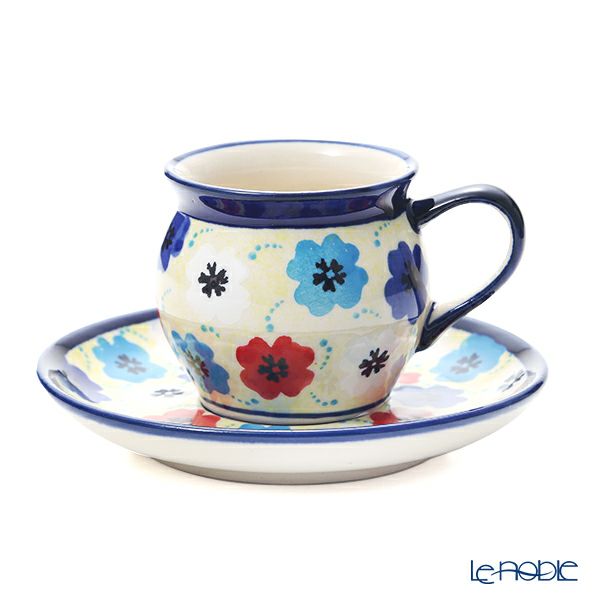 ポーリッシュポタリー（ポーランド陶器） ボレスワヴィエツ コーヒーカップ＆ソーサー 160ml／14.2cm 913／710／DU-220