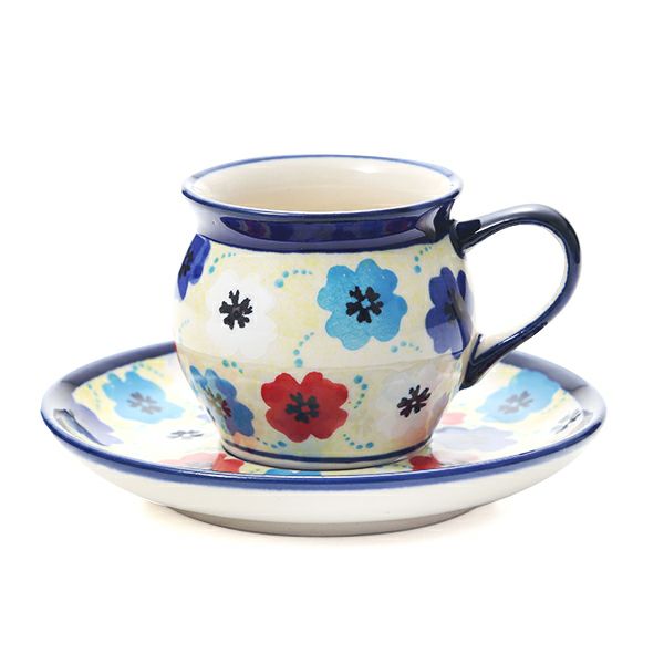 ポーリッシュポタリー（ポーランド陶器） ボレスワヴィエツ コーヒーカップ＆ソーサー 160ml／14.2cm 913／710／DU-220