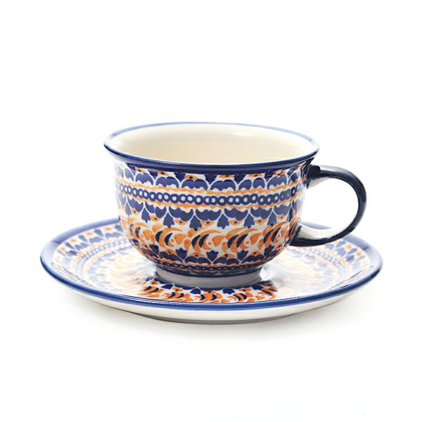ポーリッシュポタリー（ポーランド陶器） ボレスワヴィエツ ティーカップ＆ソーサー 220ml／16cm 775／836／DU-225