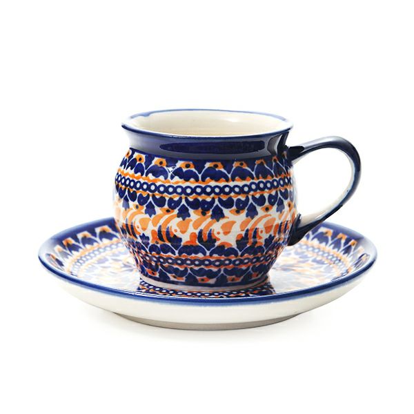 ポーリッシュポタリー（ポーランド陶器） ボレスワヴィエツ コーヒーカップ＆ソーサー 160ml／14.2cm 913／710／DU-225
