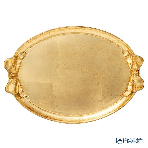 ソルディ フィレンツェ トレイ オーバル 1003 リボン／ゴールド 30×43cm