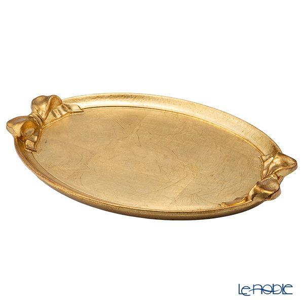 ソルディ フィレンツェ トレイ オーバル 1003 リボン／ゴールド 30×43cm