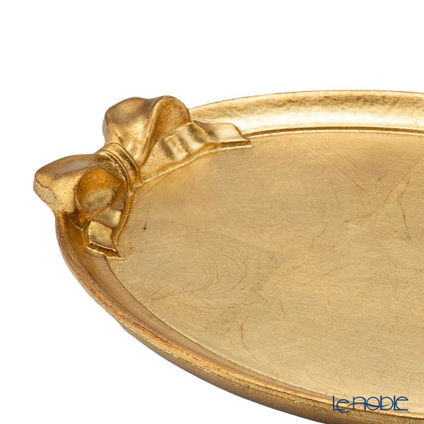 ソルディ フィレンツェ トレイ オーバル 1003 リボン／ゴールド 30×43cm