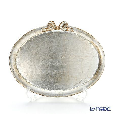 ソルディ フィレンツェ トレイ オーバル 18×24cm シルバーリボン D218