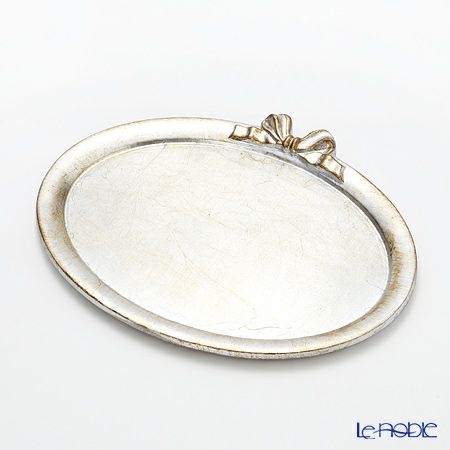 ソルディ フィレンツェ トレイ オーバル 18×24cm シルバーリボン D218