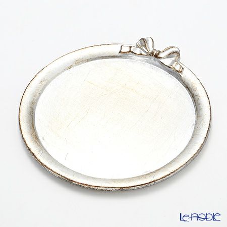 ソルディ フィレンツェ トレイ ラウンド 20cm シルバーリボン D216