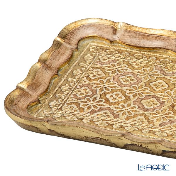 ソルディ フィレンツェ トレイ（S） 長方形 3046／0 ピンク／ゴールド 16×22.5cm