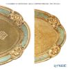 ソルディ フィレンツェ トレイ（S） オーバル 17×26cm ゴールド／グリーン 12／GTR-0