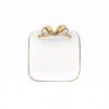 ソルディ フィレンツェ コースター スクエア ホワイト／ゴールドリボン 10×11cm F100