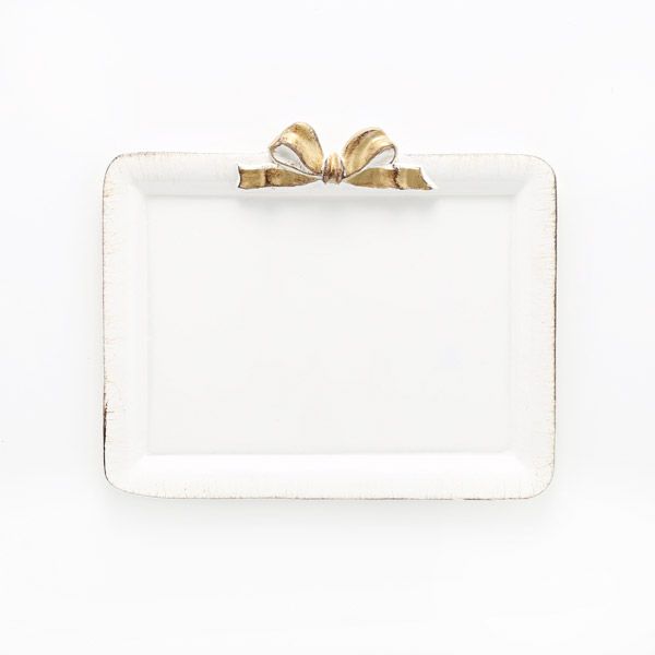 ソルディ フィレンツェ トレイ ミニ 長方形 ホワイト／ゴールドリボン 15×21cm D211H