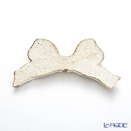 ソルディ フィレンツェリボン ナイフレスト（箸置き） F8 ホワイト／ゴールドリボン