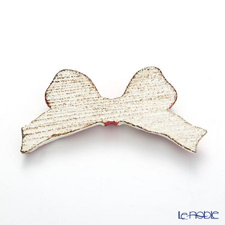 ソルディ フィレンツェリボン ナイフレスト（箸置き） F8 ホワイト／レッドリボン