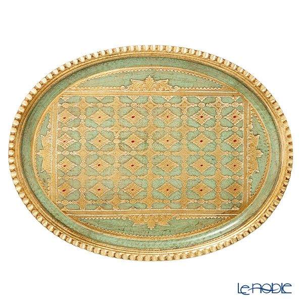 ソルディ フィレンツェ トレイ オーバル LP224／2 ライトグリーン 30×38cm