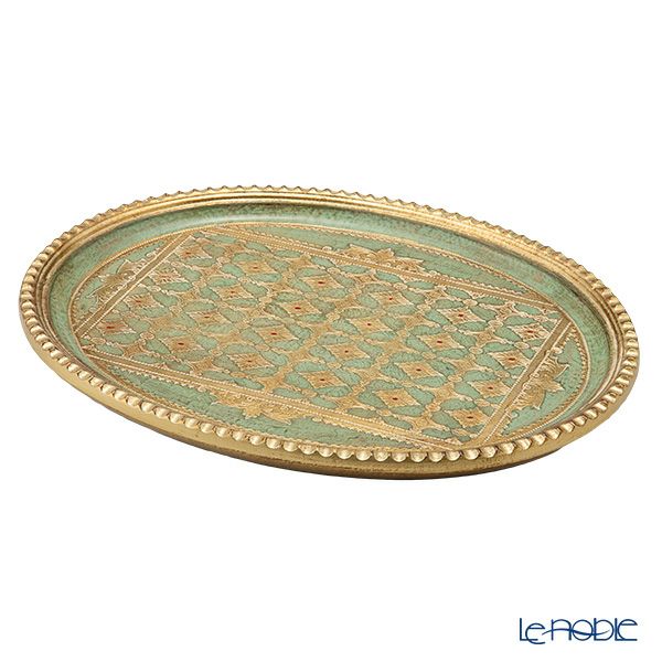 ソルディ フィレンツェ トレイ オーバル LP224／2 ライトグリーン 30×38cm