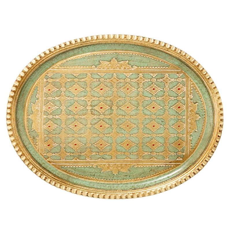 ソルディ フィレンツェ トレイ オーバル LP224／2 ライトグリーン 30×38cm