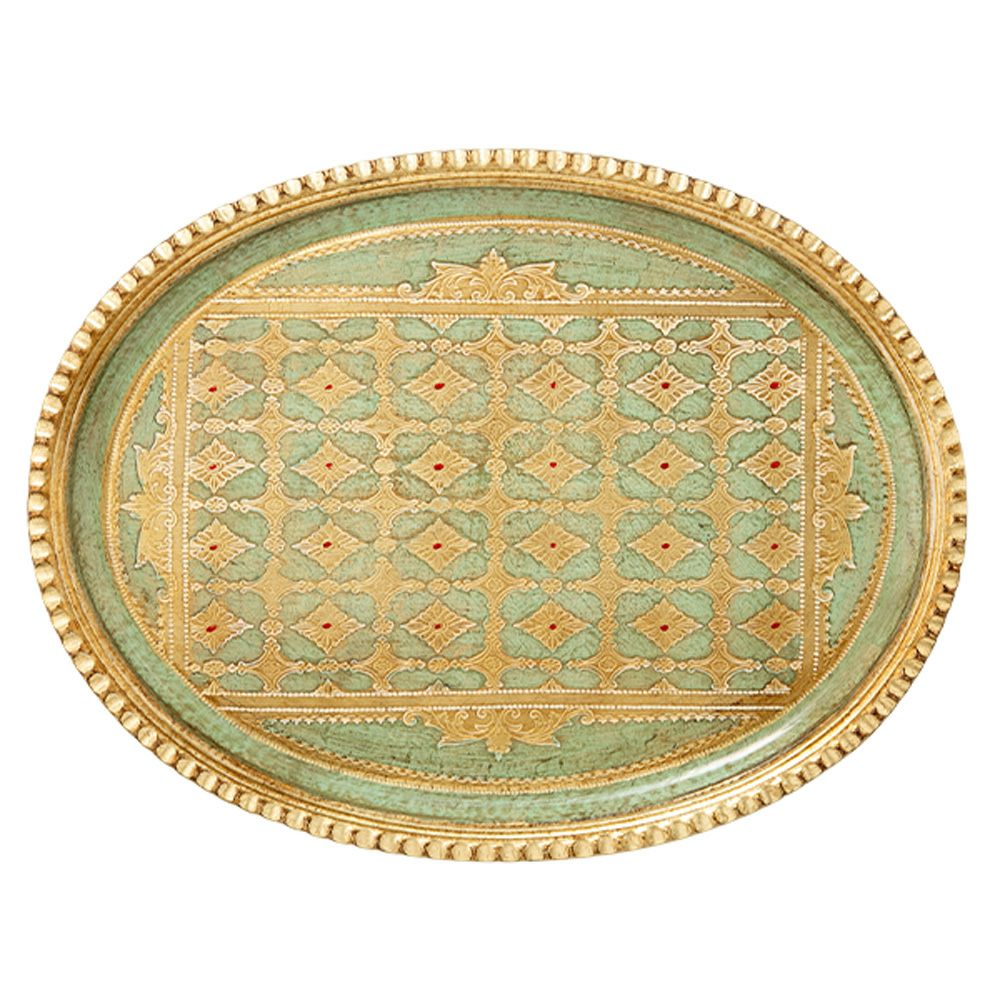 ソルディ フィレンツェ トレイ オーバル LP224／2 ライトグリーン 30×38cm