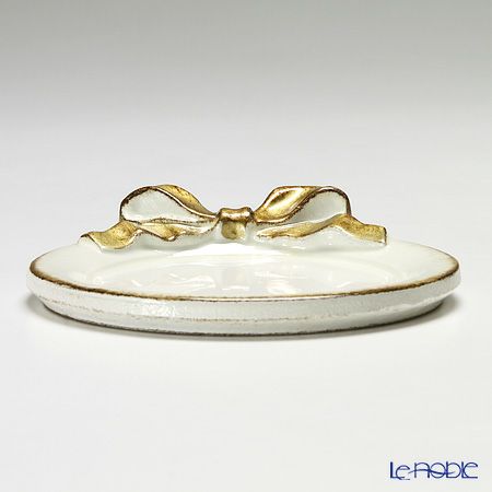 ソルディ フィレンツェ コースター ラウンド リボン ホワイト／ゴールド 1020