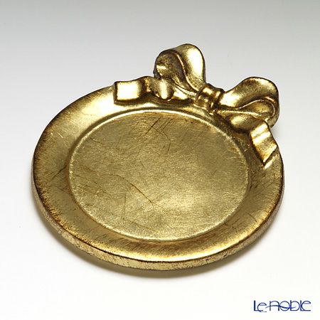 ソルディ フィレンツェ ミニトレイ／コースター ラウンド リボン ゴールド 1020