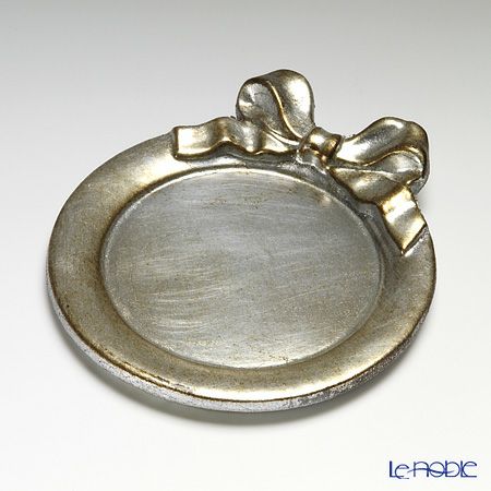 ソルディ フィレンツェ ミニトレイ／コースター ラウンド リボン シルバー 1020