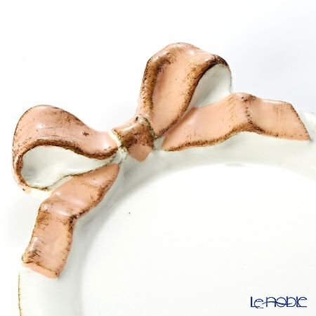 ソルディ フィレンツェ コースター ラウンド リボン ホワイト／ピンク 1020