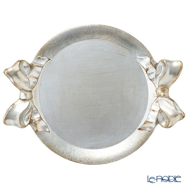 ソルディ フィレンツェ トレイ ラウンド シルバーリボン 38×47cm 1000