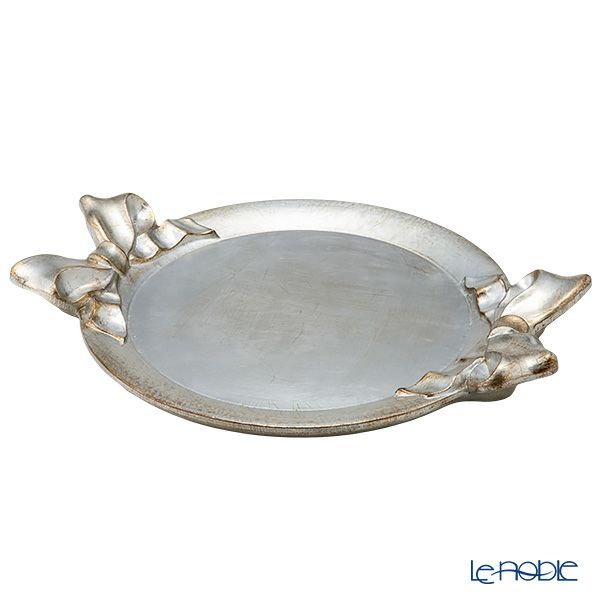 ソルディ フィレンツェ トレイ ラウンド シルバーリボン 38×47cm 1000