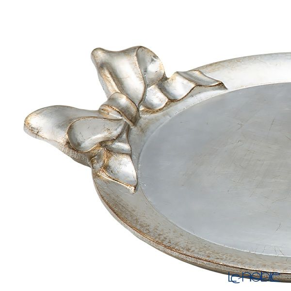 ソルディ フィレンツェ トレイ ラウンド シルバーリボン 38×47cm 1000