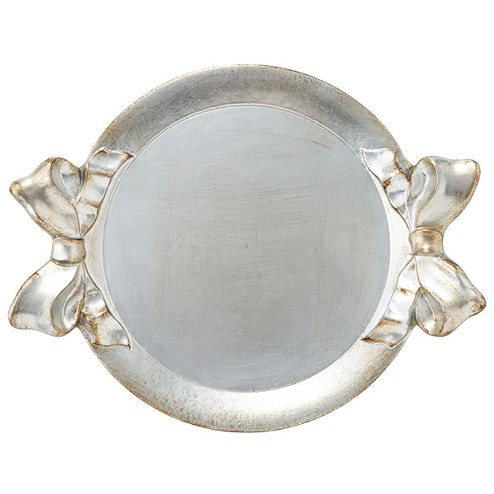 ソルディ フィレンツェ トレイ ラウンド シルバーリボン 38×47cm 1000