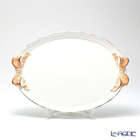 ソルディ フィレンツェ トレイ オーバル 30×43cm リボン ホワイト／ピンク 1003
