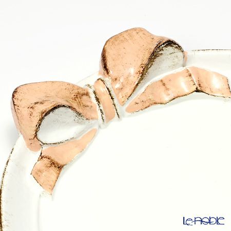 ソルディ フィレンツェ トレイ オーバル 30×43cm リボン ホワイト／ピンク 1003