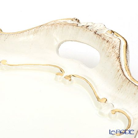 ソルディ フィレンツェ トレイ バロッコ オーバル 41.5×30cm ホワイト／ゴールド 3050／1