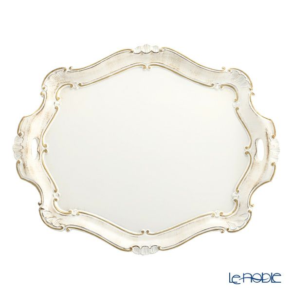 ソルディ フィレンツェ トレイ バロッコ オーバル ホワイト／ゴールド 46×34cm 3050／2