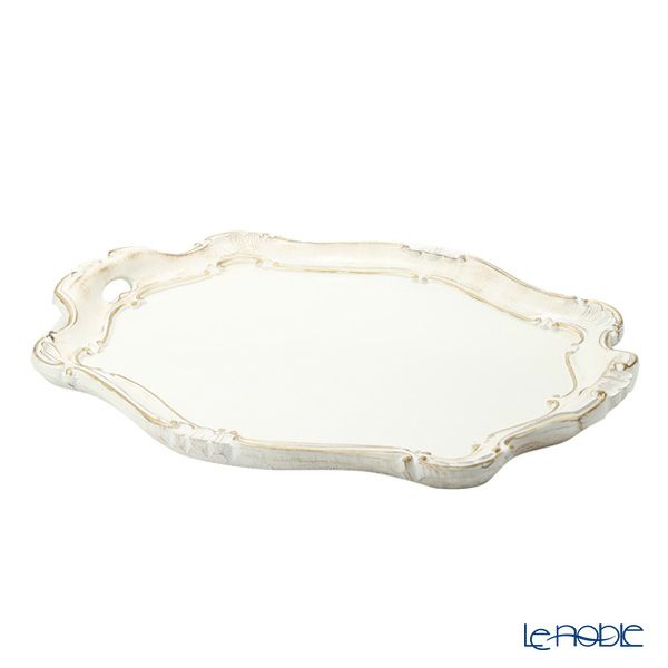 ソルディ フィレンツェ トレイ バロッコ オーバル ホワイト／ゴールド 46×34cm 3050／2