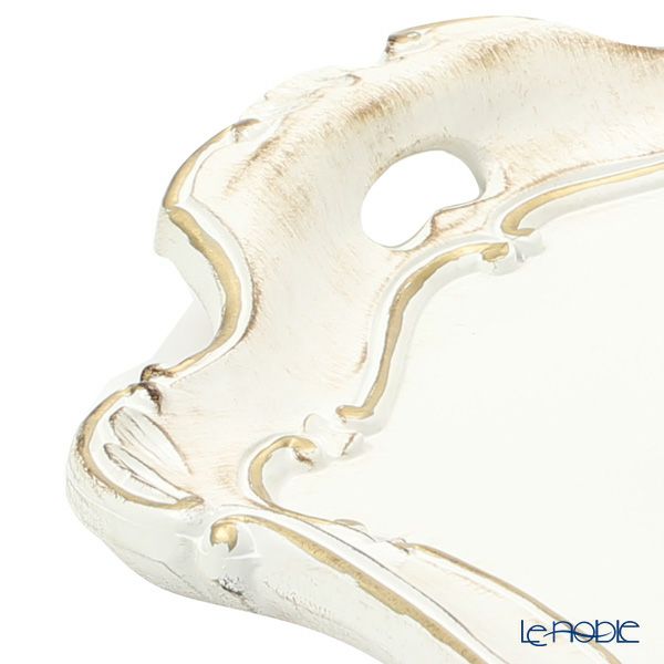 ソルディ フィレンツェ トレイ バロッコ オーバル ホワイト／ゴールド 46×34cm 3050／2