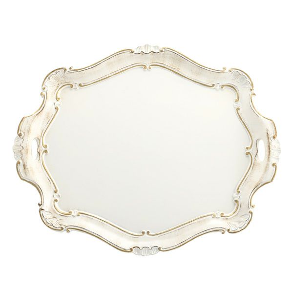 ソルディ フィレンツェ トレイ バロッコ オーバル ホワイト／ゴールド 46×34cm 3050／2