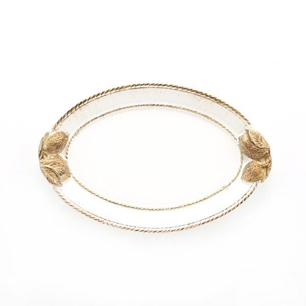 ソルディ フィレンツェ トレイ レモン オーバル ホワイトゴールドライン 15×23cm 9930／0