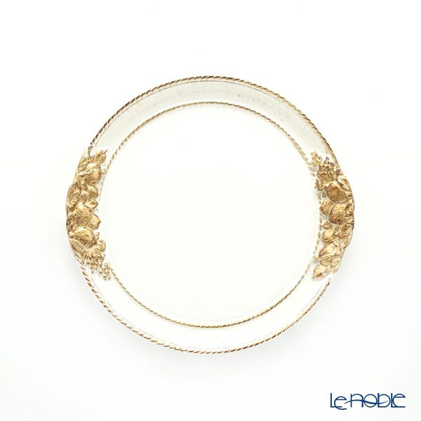 ソルディ フィレンツェ トレイ レモン ラウンド ホワイトゴールドライン 21×20cm 9910