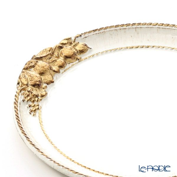 ソルディ フィレンツェ トレイ レモン ラウンド ホワイトゴールドライン 21×20cm 9910