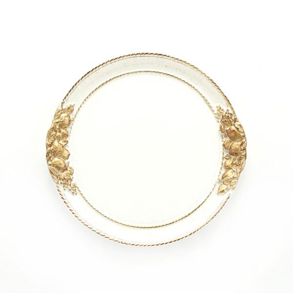 ソルディ フィレンツェ トレイ レモン ラウンド ホワイトゴールドライン 21×20cm 9910