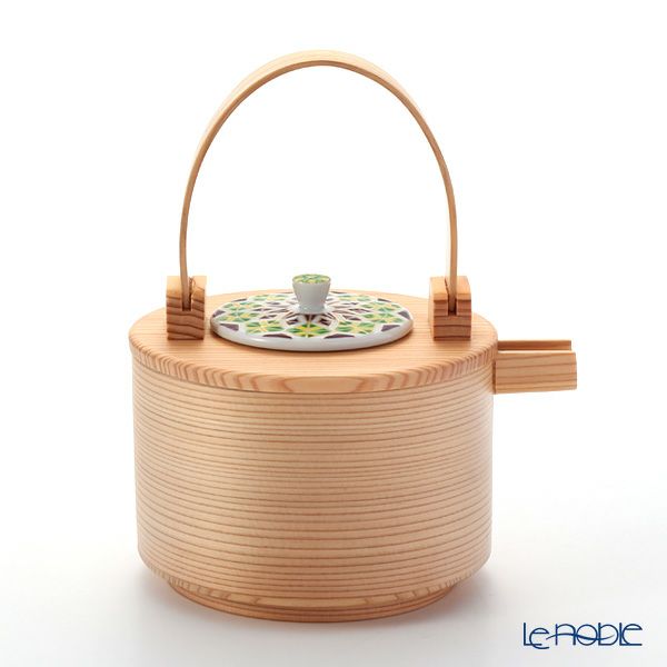 京焼・清水焼 酒器 K0993 曲げわっぱ彩万華鏡紋 緑 600ml