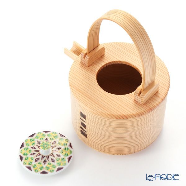 京焼・清水焼 酒器 K0993 曲げわっぱ彩万華鏡紋 緑 600ml