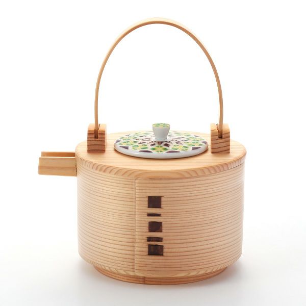 京焼・清水焼 酒器 K0993 曲げわっぱ彩万華鏡紋 緑 600ml