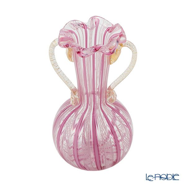 カンパネラ ベース（花瓶） ダブルハンドル（S） ピンク （76 V07／N） H11.5cm